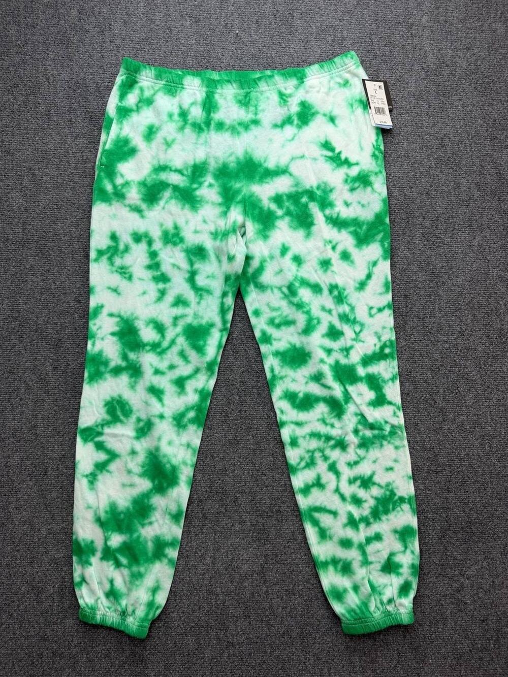 Grayson Threads Women's Size L Green White Tie Dye Jogger Sweatpants
